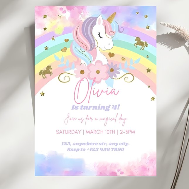 Magical Unicorn Birthday Invitation Unicorn party (Creator Uploaded)