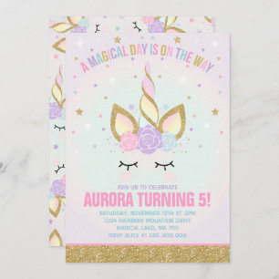 Magical Unicorn Birthday Invitation Unicorn Party
