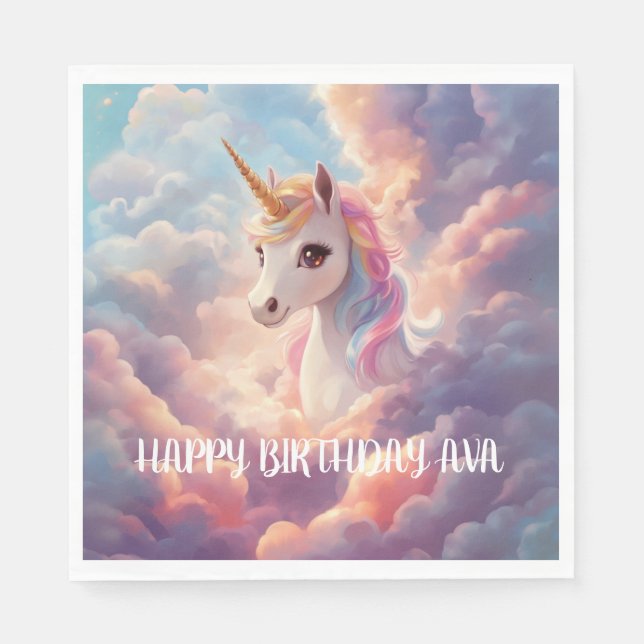 Magical Unicorn Birthday Napkins (Front)