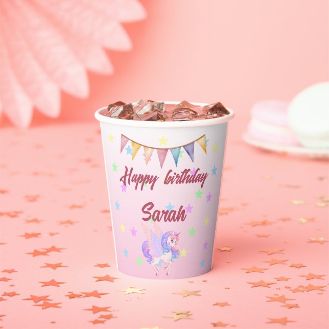 Magical Unicorn Birthday Paper Cups (Insitu)