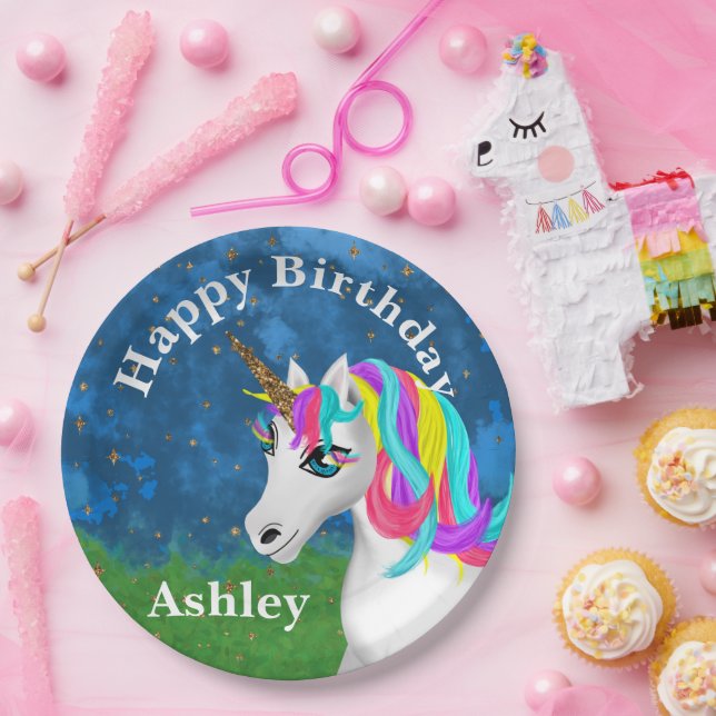 Magical Unicorn Birthday Paper Plate (Party)