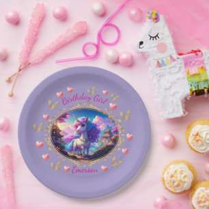 Magical Unicorn Birthday Paper Plate