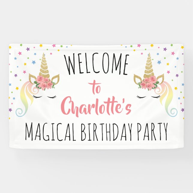 Magical Unicorn Birthday Party Banner (Horizontal)