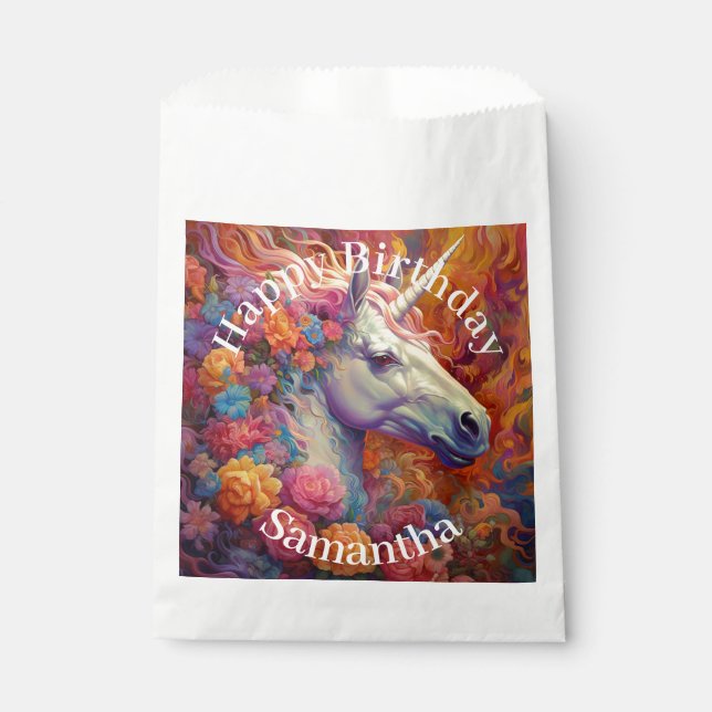  Magical Unicorn Birthday Party Favour Bag (Front)