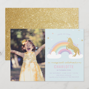 MAGICAL UNICORN BIRTHDAY PARTY INVITATION