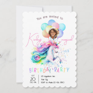 Magical Unicorn Birthday Party Invitation