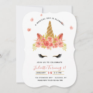 Magical Unicorn Birthday Party Invitation