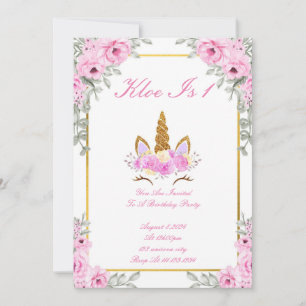 MAGICAL UNICORN BIRTHDAY PARTY INVITATION
