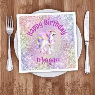 Magical Unicorn Birthday Party Paper Napkin