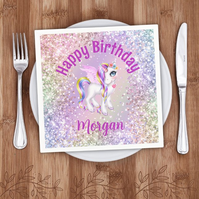 Magical Unicorn Birthday Party Paper Napkin (Creator Uploaded)