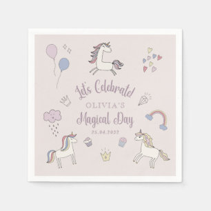 Magical Unicorn Birthday Party Paper Napkins