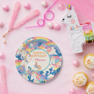 Magical Unicorn Birthday Party Paper Plate