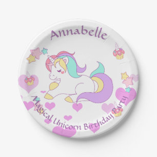 Magical Unicorn Birthday party Paper Plate