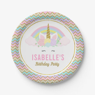 Magical Unicorn Birthday Party Plates