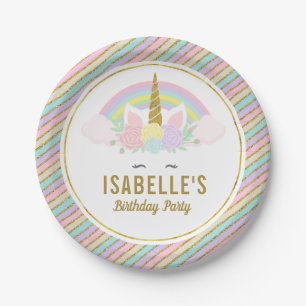 Magical Unicorn Birthday Party Plates
