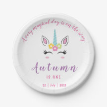 Magical Unicorn Birthday Plates