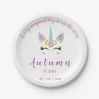 Magical Unicorn Birthday Plates