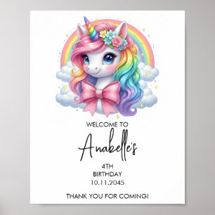 Magical Unicorn Birthday Poster   Welcome Sign