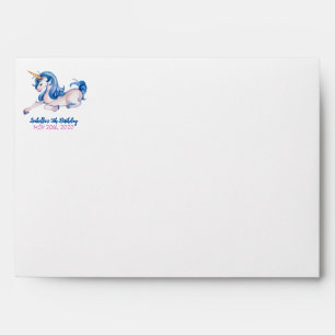 Magical Unicorn Castle Rainbow 5th Birthday Party Envelope