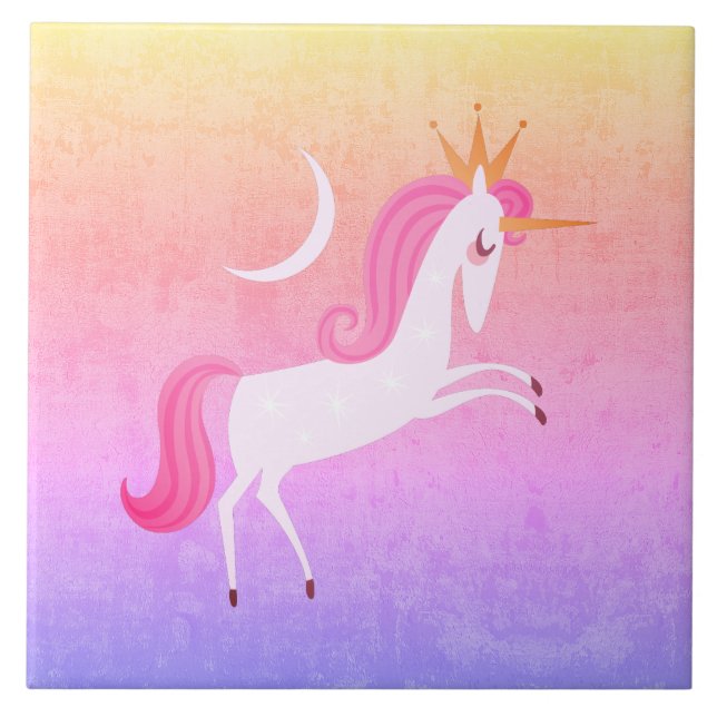 magical unicorn ceramic tile (Front)