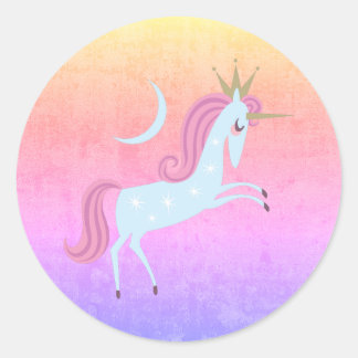 magical unicorn classic round sticker