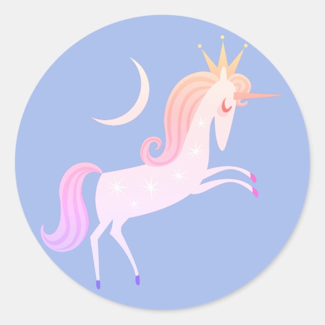 magical unicorn classic round sticker (Front)