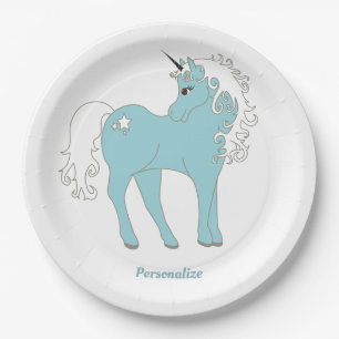 Magical Unicorn Cute & Adorable with Star Paper Plate