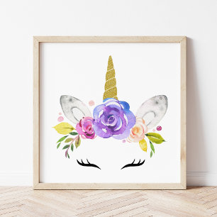 Magical Unicorn, Cute Unicorn, Girl Nursery, Pink Photo Print