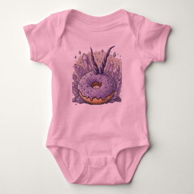 Magical Unicorn Doughnut Baby Bodysuit (Front)