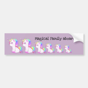 Magical Unicorn Family bumper sticker