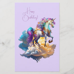 Magical Unicorn Fantasy clouds  card Birthday