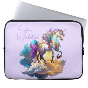 Magical Unicorn Fantasy clouds  card Birthday Laptop Sleeve