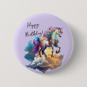 Magical Unicorn Fantasy clouds romance birthday 6 Cm Round Badge