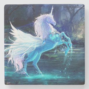 Magical Unicorn – Fantasy Pastel Creature Stone Coaster