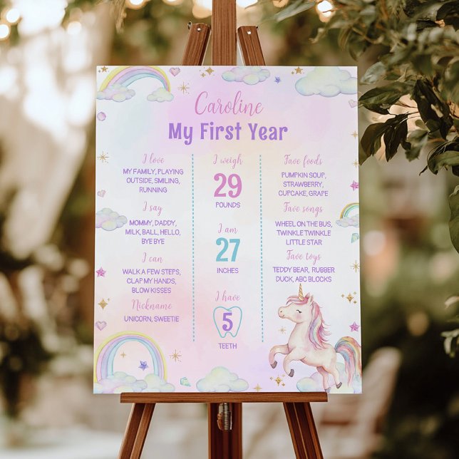 Magical Unicorn First Year Milestone Sign (Creator Uploaded)