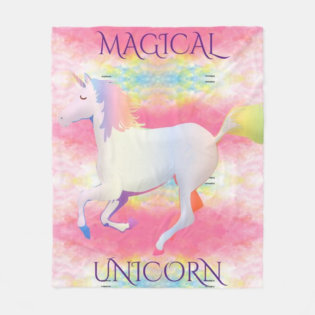 MAGICAL UNICORN  fleece blanket. (Front)