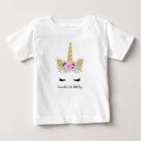 Magical Unicorn Floral First Birthday Outfit