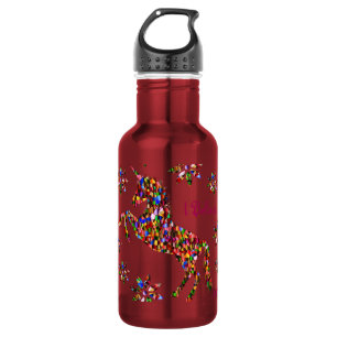 Magical Unicorn Flower Believe Glitter Personalise 532 Ml Water Bottle