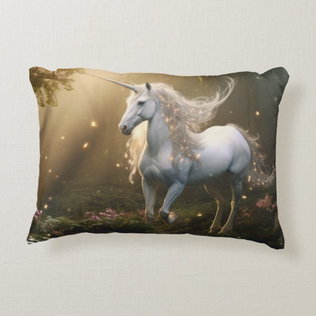 Magical unicorn for a fairy tale decorative cushion (Back)
