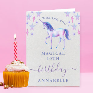 Magical Unicorn Girls Any Age Birthday Card