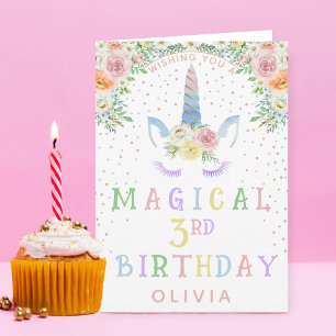 Magical Unicorn Girls Any Age Birthday Card