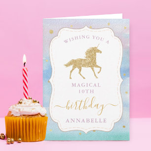 Magical Unicorn Girls Any Age Birthday Card