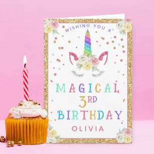 Magical Unicorn Girls Any Age Birthday Card