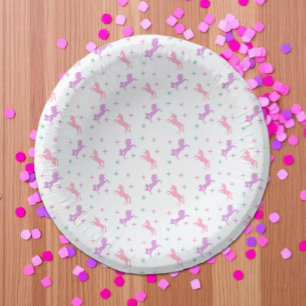 Magical Unicorn Girls Birthday Paper Plate