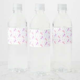 Magical Unicorn Girls Birthday Water Bottle Label