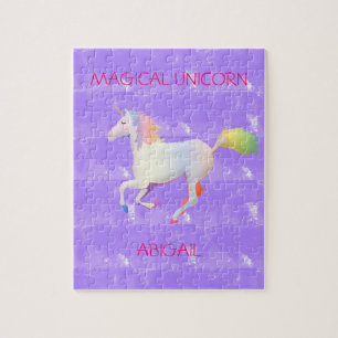 Magical Unicorn girl's puzzle personalized.