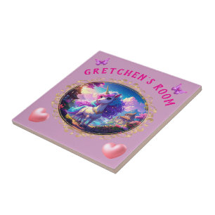 Magical Unicorn Girl's Room Ceramic Tile