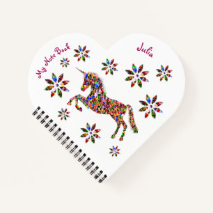 Magical Unicorn Glitter Girly Believe Personalise  Notebook