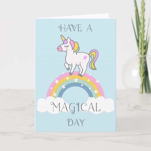 Magical Unicorn Greeting Card (Front)