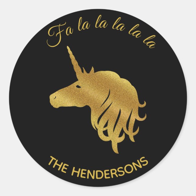 Magical Unicorn Holiday Sticker (Front)